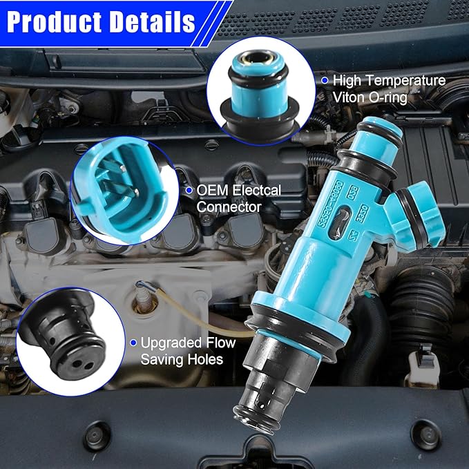 FJ963 Fuel Injectors Set of 6 for 2JZ 3.0L L6 – Lexus IS300 2001-2005, GS300 1998-2004, SC300 1998-2000 & Toyota Supra 1998 – Replacement 23250-46090 23209-46090