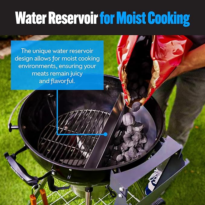 SnS Grills Slow ‘N Sear Original Charcoal Basket for Weber 22” Kettle — Two-Zone Smoker Attachment for Low and Slow BBQ, Reverse Sear — America’s Test Kitchen Best Grill Accessory
