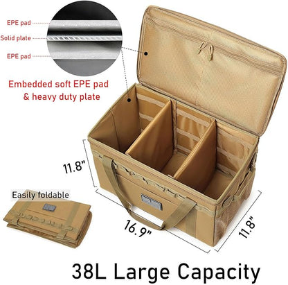 Tactical Camping Storage Bag Utility Tote Bag Camping Kitchen Organizer with Axe Holder & Shoulder Strap