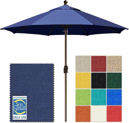 EliteShade USA 10-Year-Non-Fading 10Ft Market Patio Umbrella, UPF 50+ UV Protection Performance Sun Umbrella, Heavy Duty Commercial Grade Outdoor Table Umbrella with Crank, Windproof Vented Top for Garden, Pool, Deck and Outdoor Playsets, No Tilt, Navy...