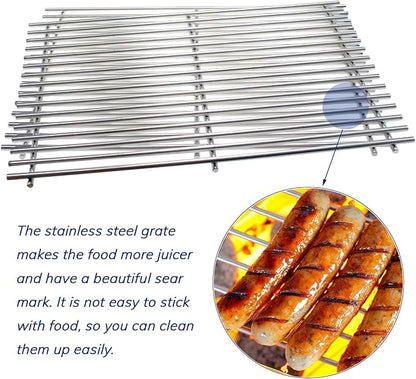 Utheer 7639 304 Stainless Steel Grill Grates for Weber Spirit I & II 300 Series, Spirit 700, 17.5" Cooking Grates for Genesis Silver B/C, Gold B/C, Platinum B/C, 1000-3500