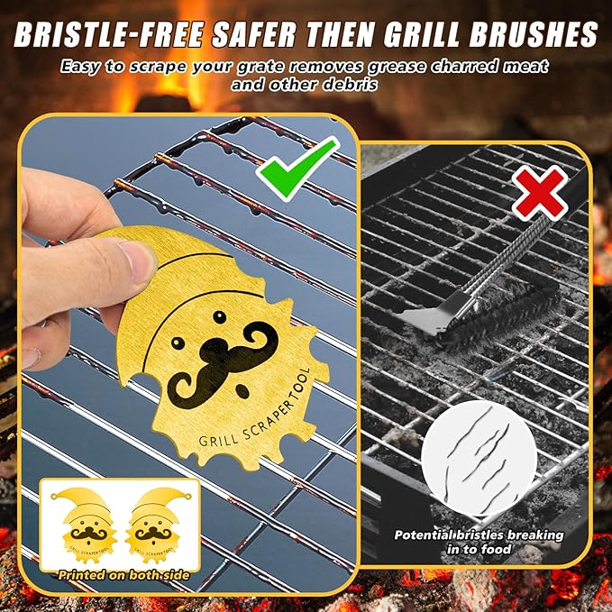 Christmas Stocking Stuffers for Husband Men Grill Brush and Scraper Bristle Free,BBQ Accessories Grill Brush for Outdoor Grill,Kitchen Gadgets Cleaner Small Gift Ideas