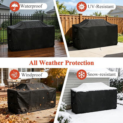 TheElves Grill Cover for 60 Inch Big Green Egg Grill Table, Outdoor Kitchen Island Covers Waterproof Heavy Duty for Kamado Ceramic Stand Prep Table Cart - 60" W x 30" D x 50" H