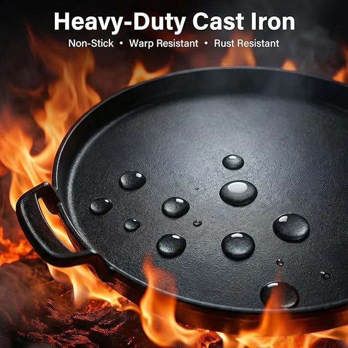 7421 Cast Iron Griddle - 12" Gourmet BBQ System Insert, Fits Most Cooking Grates for Weber Charcoal/Gas/Pellet Grills (22" Kettle/Performer, SMOKEFIRE EX4/EX6, Genesis, Spirit &More)