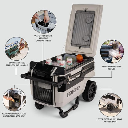Igloo Trailmate Journey 70Qt Wheeled Cooler | Insulated Hard Shell Ice Chest