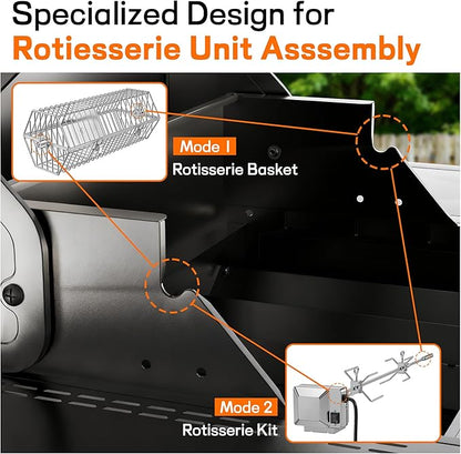 Veralune 5 Burner Gas Grill with Side Burner, Stainless Steel Propane Grill with Porcelain-Enameled Grills, Built-In Thermometer, 68000BTU BBQ Grill for Patio, Backyard, Garden Cooking