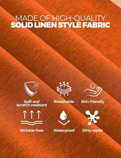 Decorelia Waterproof Wipe Clean Table Cloth for 10ft Banquet Rectangle Table, Outdoor Spillproof Wrinkle Free Tablecloth for Thanksgiving, Christmas, Easter (Oblong, 60 x 144 Inch (12-14 Seats), Rust)