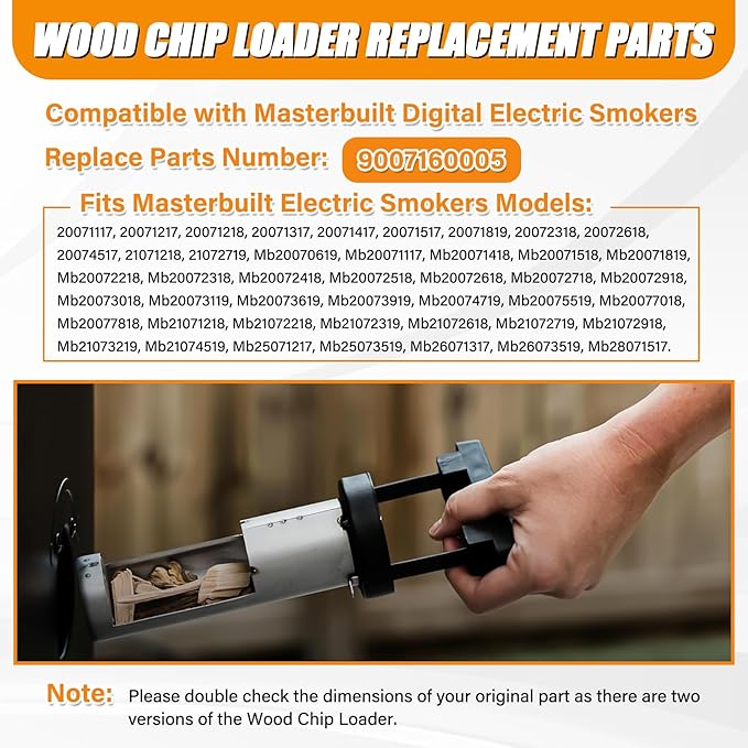 Wood Chip Loader for Masterbuilt Digital Electric Smokers, 2" Diameter Version, Replacement Parts: 9007160005, Fit for 20071117, 20071217, 20071218, 20071317, 20071417, 20071517, 20071819 and More