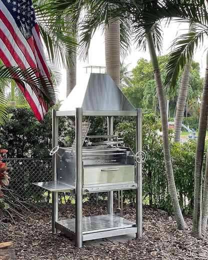 Argentine Wood Fire & Charcoal Grill all Stainless Steel | BBQ02SS
