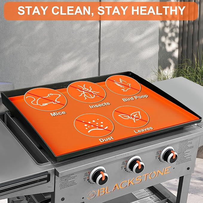Griddle Cover Mat for Blackstone 28 Inch Griddle, 28" Silicone Griddle Cover for Blackstone Griddle Accessories, Food Grade Slicone Grill Mat Protect from Rust, Insects, Debris, Leaves