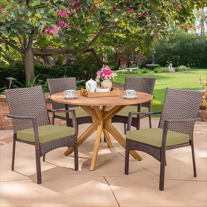 HARBOREST Outdoor Chair Cushions Set of 4, Water Resistant Patio Chair Cushions with Ties, Square Corner Outdoor Seat Cushions for Patio Furniture, 18.5"x16"x3", Khaki
