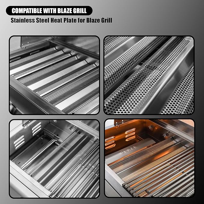 Flame Tamer Grill Replacement Parts for Blaze Grill BLZ-4 BLZ-4-Cart BLZ-4-LP BLZ-4-NG 32-Inch 25-Inch 40-Inch 3-5 Burner Grills Stainless Steel Heat Tent Shields for Even Heat & Smoky Flavor