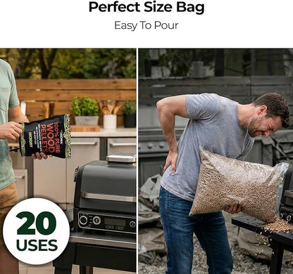 Kona 100% Hickory Smoker Pellets, Intended for Ninja Woodfire Outdoor Grill, 2 lb Resealable Bag