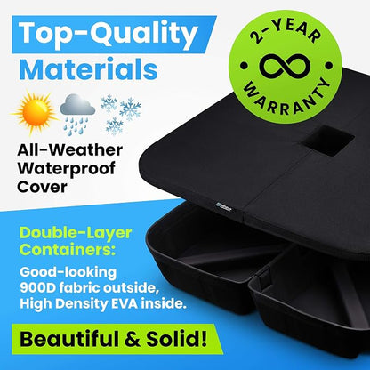 Rhino BaseMate EVA Material - Patio Umbrella Base Weights up to 200 Lb. | for Cantilever, Regular, or Any Offset Umbrella Base | 4-Part, 900D Heavy-Duty, All-Weather (Square)