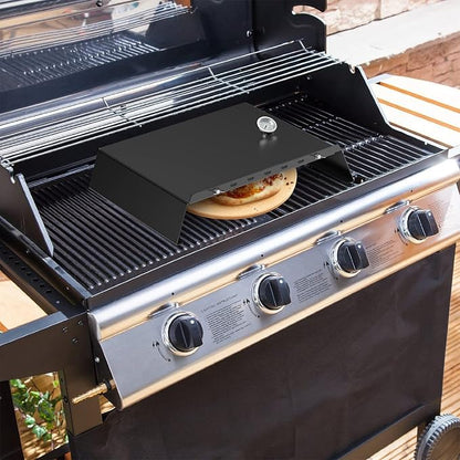 Skyflame Universal Metal Pizza Oven Kit | 20-30 inch Adjustable Width, Grill Top Pizza Oven Box, For Most Gas Grills, Pellet Grill Conversion Kit