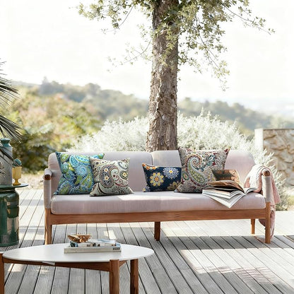 LVTXIII Outdoor Pillow Covers 20x20 Inch, 2 Pack Large Square Throw Pillow Cases, Fade-Resistant Cushion Covers for Patio Furniture Sofa, Garden Porch, Vibrant Paisley