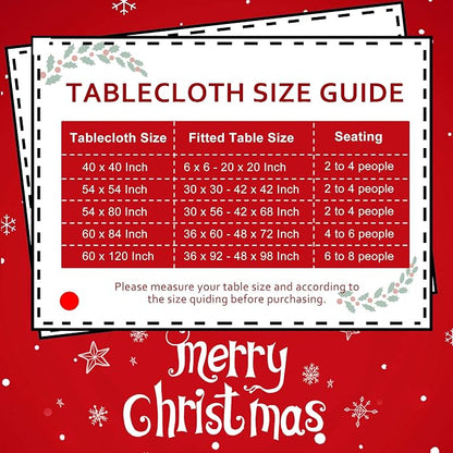 DWCN Christmas Checkered Tablecloth - Red Buffalo Plaid Snowflake Rectangle Table Cloths, Winter Farmhouse Table Decorations for Christmas Dinners, Holiday, Party, 60 x 120 Inch