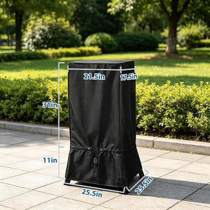 30 inch Waterproof Smoker Cover Compatible with Masterbuilt/East Oak and Most 30-inch Vertical Smoker Models with or Without Legs, Foldable Skirt, Heavy Duty 600D Polyester