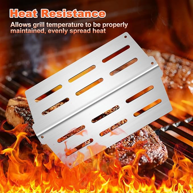 17.5" Grill Flavorizer Bars 7622 Heat Deflector for Weber Genesis E310 E320 E330 S310 S330 EP310 with Front Control Knob Stainless Steel Grill Parts for Weber Genesis 300 Series 7620 65055