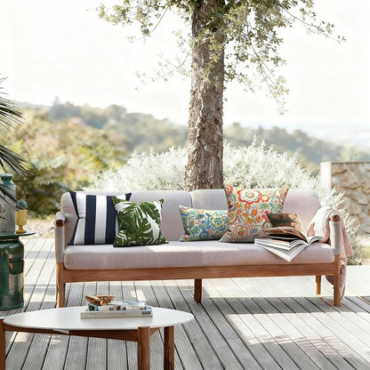 LVTXIII 2 Pack Outdoor Pillow Covers ONLY 18x18 Inch, Water-Repellent Square Decorative Cushion Covers for Patio Furniture, Garden, Sofa, Cabana Navy