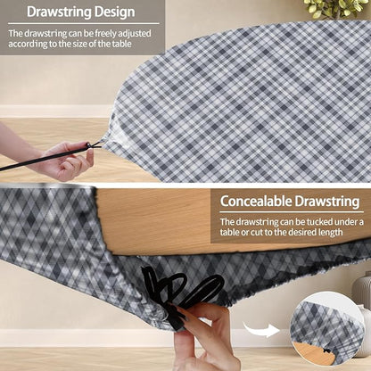 opstellen Fitted Waterproof Round Tablecloth for 36 40 41 42 44In Tables Neutral Wipe Clean Fall Table Covers Travel Essentials Camp Tools Decoraciones para Sala Party Dining Table Centerpiece Decor