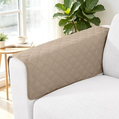 Smiry Waterproof Reversible Pet Couch Covers for Dogs | Pet Friendly, Soft Fabric, Washable Sofa Furniture Protector for Dogs Cat Kids, Checkered (40"x40", Taupe/Beige)
