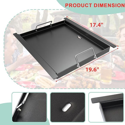 Spirit 200 Full Size Griddle Insert for Weber Spirit I & II 200 Series Gas Grills Spirit E-210 S-210 S-215 E-220 S-220 Grill Parts, Carbon Steel Flat Top Griddle Replacement for Weber 7637 Parts