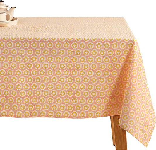 100% Cotton Hand Block Printed, Tablecloth for Kitchen, Dining, Table Cover for Parties, Chritmas, Weddings, Barbecues and Summer picnics Table Cloth