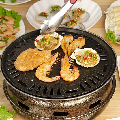BBQ Barbeque Barbecue Grill, BBQ, Japanese Style Charcoal Smokeless Grill, Maifan Stone Non-Stick Baking Tray, Heat Evenly, 4-6 People (Color : A)