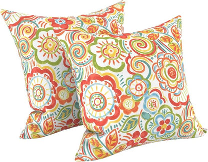 LVTXIII Outdoor Pillow Covers 20x20 Inch, 2 Pack Large Square Throw Pillow Cases, Fade-Resistant Cushion Covers for Patio Furniture Sofa, Garden Porch, Flower Multi