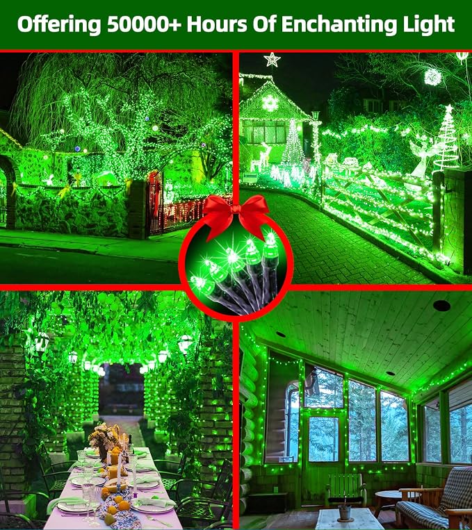 QUHUATU 750 LED 240FT Christmas Lights Outdoor,12 Lighting Modes Christmas String Lights with Timer, Dimmable Plug in Green LED StringLights Waterproof for Yard Tree Wedding Party Holiday Green