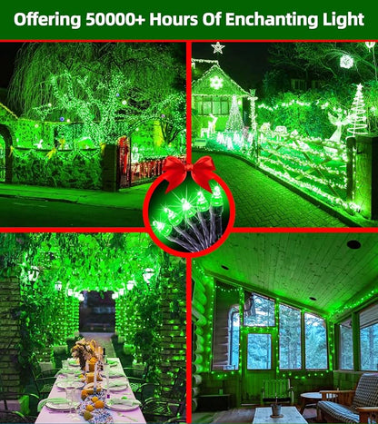 QUHUATU 750 LED 240FT Christmas Lights Outdoor,12 Lighting Modes Christmas String Lights with Timer, Dimmable Plug in Green LED StringLights Waterproof for Yard Tree Wedding Party Holiday Green