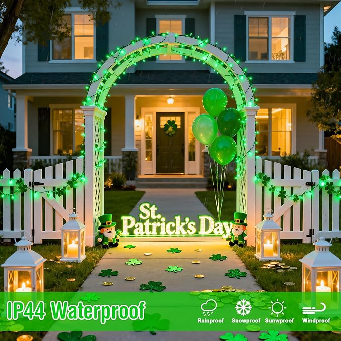 JMEXSUSS 250 LED Green String Lights - 91.5ft Christmas Lights Outdoor Waterproof, 8 Lighting Modes, Connectable Christmas Tree Light for Yard Patio Party Halloween Christmas Decorations (Pack of 2)