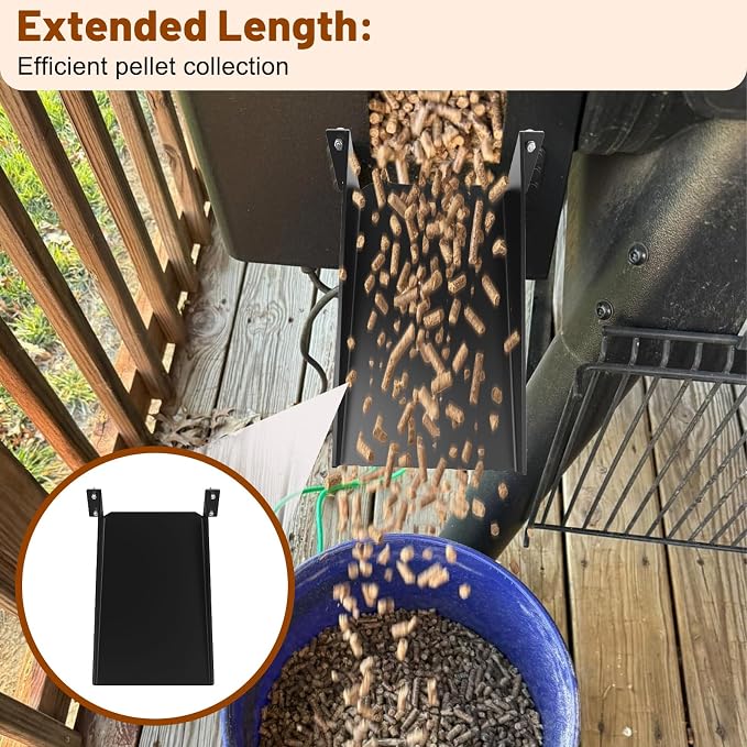 Magnetic Pellet Cleanout Chute | for Traeger and Pit Boss Smoker Pellet Grill Hopper Slide Accessory Wood Pellets Transfer Tool for Cleaner Hopper