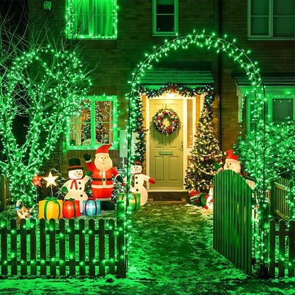 82FT 250 LED Outdoor String Lights, Green Christmas String Lights Indoor | Plug in Waterproof 8 Modes Clear Wire Twinkle Fairy Lights for Bedroom Outside Patio Yard Xmas Party Holiday Decorations