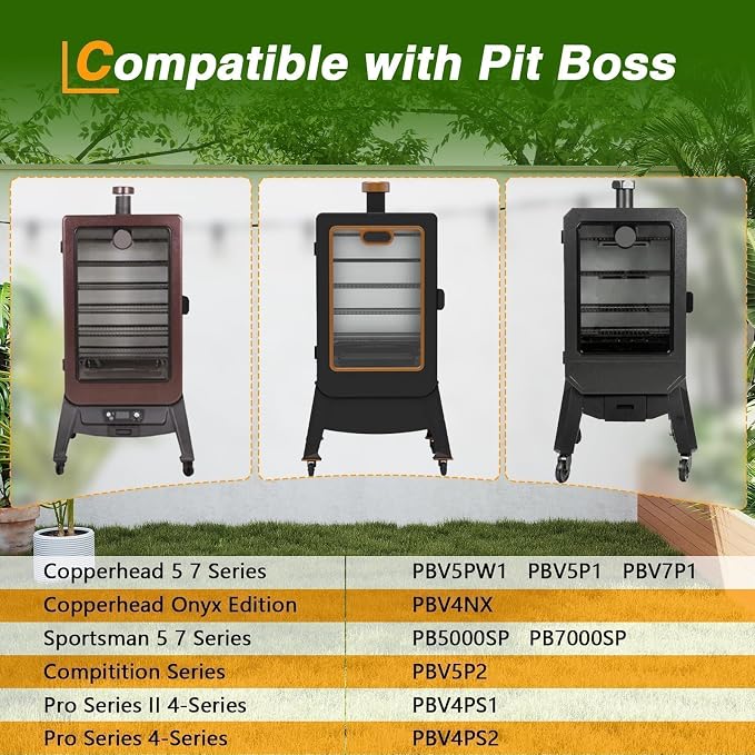 EVRBUL Wood Pellet Smoker Cover Fits for Pit Boss Copperhead Sportsman 5 7 Series, Vertical Smoker Cover Fits for PBV5PW1, PBV5P1, PBV7P1, PB5000SP, PB7000SP,PBV4PS1, PBV4PS2, PBV4NX,Heavy Duty 420D