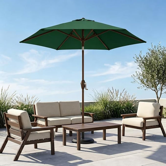 7.5ft Patio Umbrella, Outdoor Table Market Umbrella with Smooth Crank Lift, 6 Windproof Fiberglass Ribs, UPF50+ UV Protection for Deck, Pool, Garden and Backyard