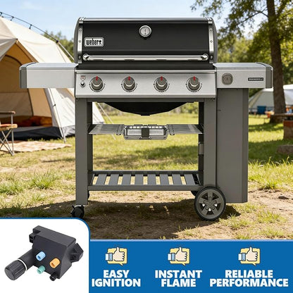 SafBbcue 66355 Grill Igniter Kit for Weber Genesis II 410/210 Gas Grills (2017 & Newer) - Replacement for E410, SE410, LX410, E210, Ignition Kit for Backyard BBQ Parties