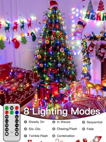 Christmas Lights Outdoor, 800LED 262FT Christmas Tree Lights IP67 Waterproof, Plug in Fairy Lights with Remote 8 Modes Timer, Xmas Light for Outside Indoor House Holiday Decor(Multicolor)