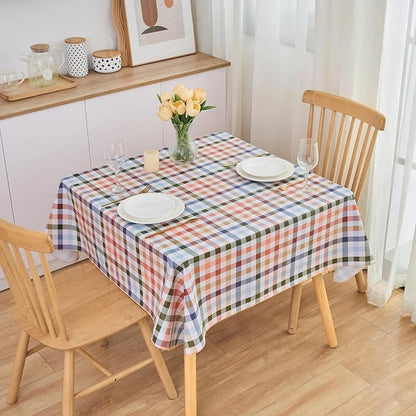 LIBERECOO Heavy Duty Vinyl Tablecloth with Flannel Backing Waterproof Oil-Proof Plastic Table Cloth Stain-Resistant Wipeable Rectangle or Square Table Cover for Indoor and Outdoor 54 x 54 Inch
