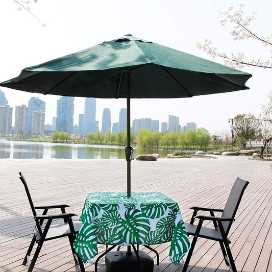EHouseHome Outdoor Indoor 60inch SquareTablecloth with Umbrella Hole and Zipper, Waterproof Zippered Patio Table Cloths, Spring/Summer Table Covers for Backyard Circular Table/BBQs/Picnic