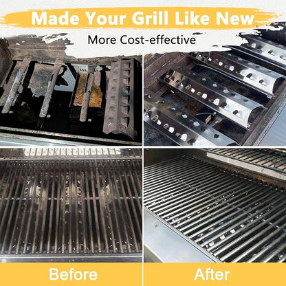 Grill Parts for Master Forge 3218LT Kenmore 148.16156210 | Fits Master Forge 3218LTN 3218LTM, Kenmore 148.1637110, Stainless Steel Grill Grates Replacement, Heat Plates and Burners