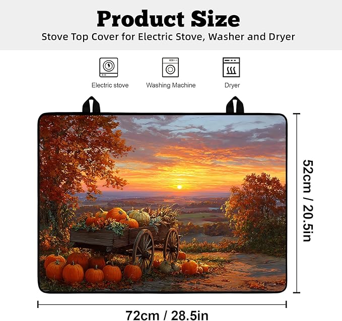 Multi-Design Stove Cover for Glass/Electric Stoves - 3-in-1 Heat-Resistant Protector Mat, Non-Slip Drying Rack 28"x20"