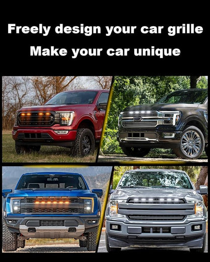 OKLSG LED Front Grill Lights for F150 2026 2025 2024-2018 Grille Light F150 Accessories(Amber Lights, 4)