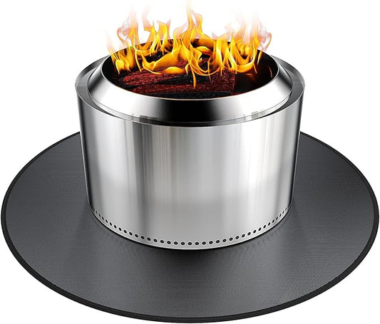 48" Fireproof Fire Pit Mat for Solo Stove Yukon, 5-Layer Round Grill Mats for Outdoor Grill Deck Protector, Waterproof Pad for Camping Accessories, BBQ Mat for Patio