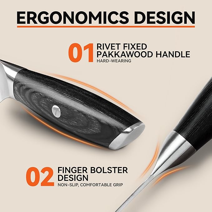 TUO Fillet Knife, 7 Inch Professional Fish Boning Knife for Trimming Meat & Poultry, Flexible Blade, High Carbon German Steel, Riveted Handle - Falcon Series