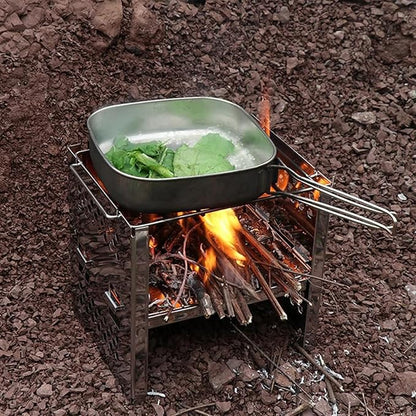 Charcoal Grill Portable Folding Outdoor Wood Burning Stainless Steel Stove Picnic BBQ Grill Kebab Barbeque Cover Accessories Charcoal Grill BBQ Grill