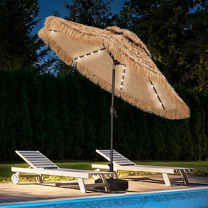 7.5FT Patio Umbrella, Outdoor Table Umbrella, Market Umbrella with Push Button Tilt and Crank for Garden, Lawn, Deck, Backyard & Pool