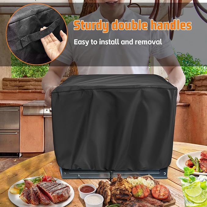 Infrared Grill Cover Black for Big H0RN Outdoor Portable Infrared Gas Grill | Heavy Duty Waterproof Protective Cover for Steak Cooker, Barbecue Propane Oven, Salamander Broiler