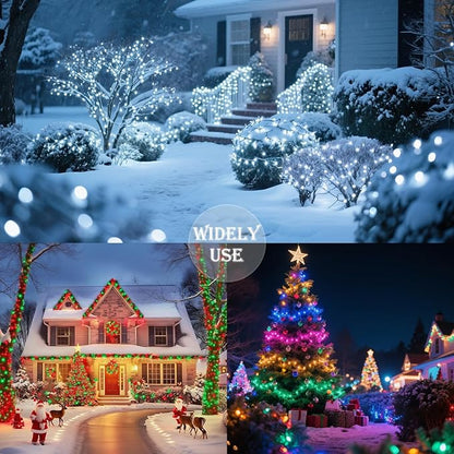 Pooqla 2 Pack Battery Powered String Lights, Total 66.6 FT 200 LED Christmas String Lights Indoor Outdoor Decoration, Twinkle Fairy Light for Classroom Dorm Bedroom Xmas Tree Party Decor, Warm White